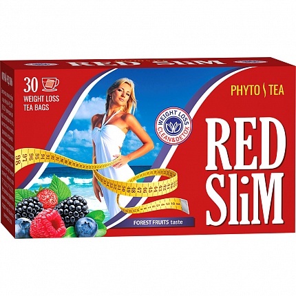 Чай в пакетиках Fitera Ред Слим со вкусом Лесной ягоды, 30 пак.*2 гр